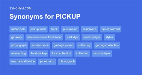 synonyms for pickup|pick up alternative word.